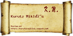 Kurutz Miklós névjegykártya